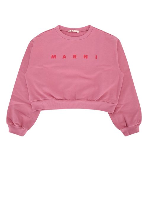 Logo-Embroidered Cotton Sweatshirt — Pink