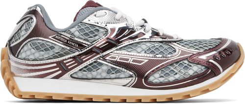 Burgundy & Silver Orbit Sneakers
