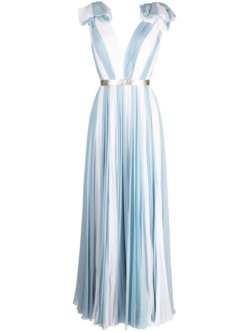 Laguna pleated silk maxi dress - Blue