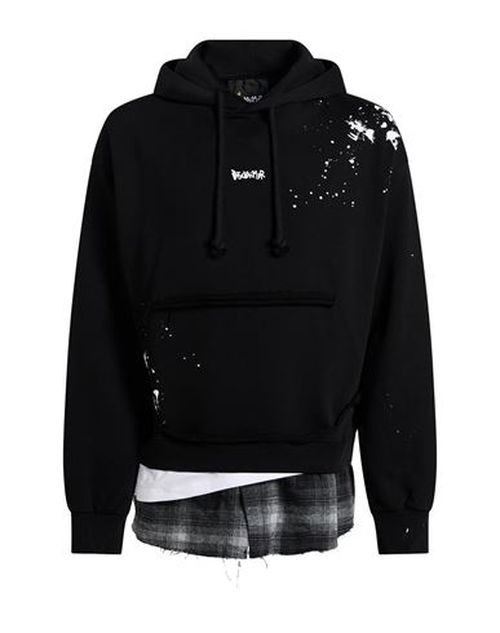 Man Sweatshirt Black Size L Cotton, Elastane