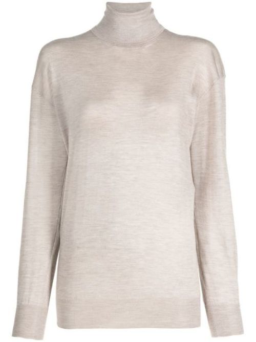 Ribbed-knit roll neck sweater