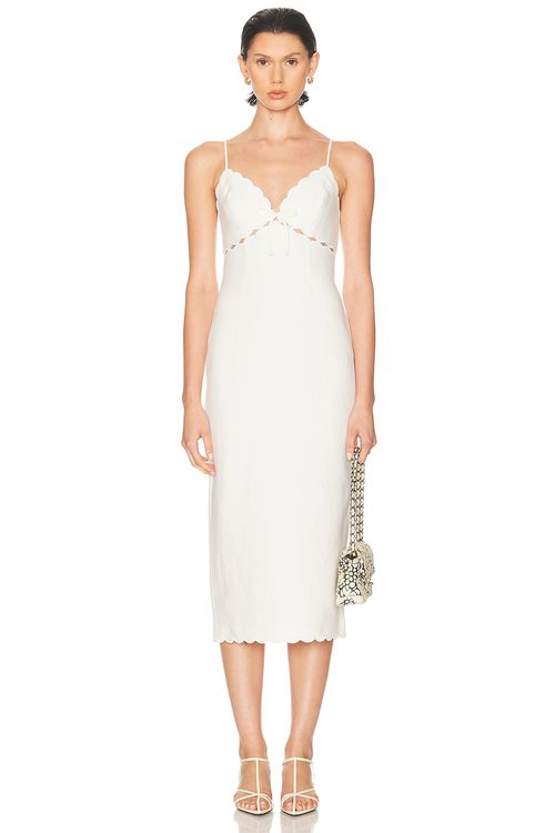 LoveShackFancy Sydelle Dress in Antique White - White.  8 also in 0, 2