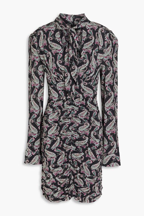Linaziki ruched paisley-print jersey mini dress