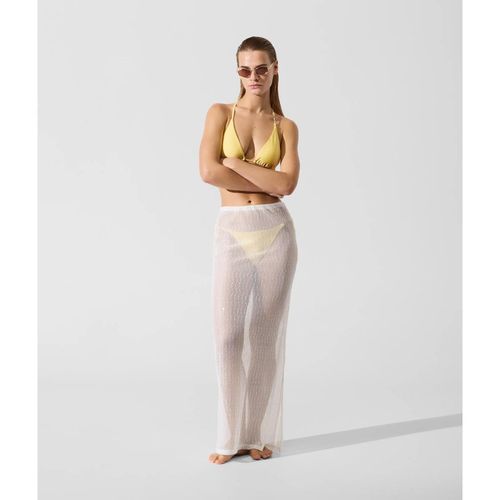 Karl Lagerfeld - Jupe De Plage En Crochet Signature, Femme, Crème Cannoli