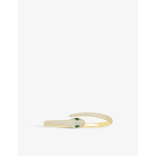 Womens Yellow Gold Serpent 18ct Yellow Gold-plated Metal and Cubic Zirconia Cuff 
