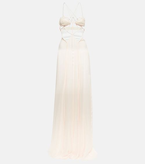 Nensi Dojaka Bridal cutout silk chiffon gown