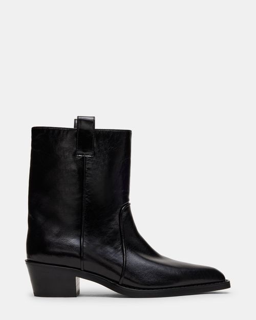 Steve Madden Women's Vinny Block Heel Booties - Black - - Leather