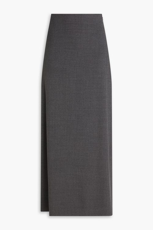 Samos wool-blend twill maxi pencil skirt - Gray - FR 42