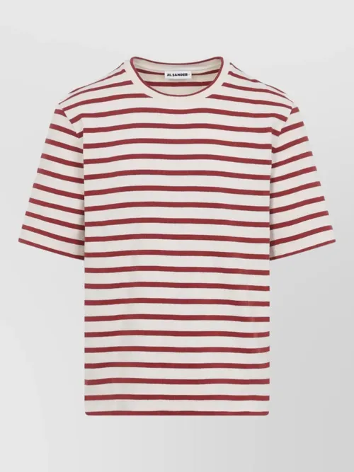 Jil Sander - cotton crew neck striped t shirt