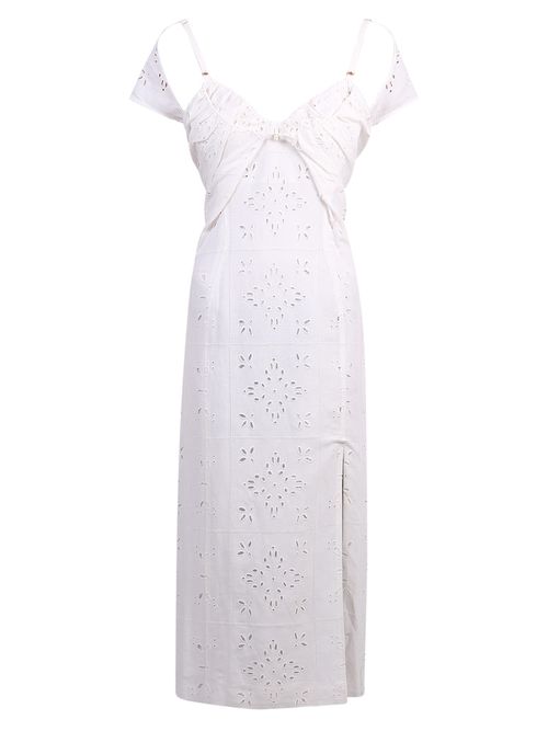 Broderie anglaise midi sundress - White