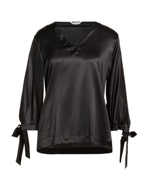 Woman Top Black Size 6 Silk, Elastane