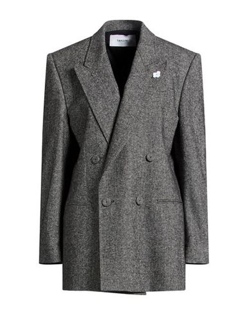 Woman Blazer Charcoal Size 12 Wool, Polyester, Acrylic, Silk, Elastane