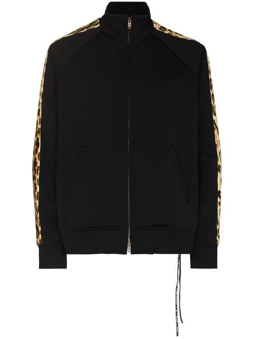 Leopard band zipped jacket - Black