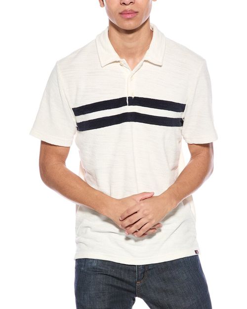 Cabana Towel Terry Surf Stripe Polo Shirt