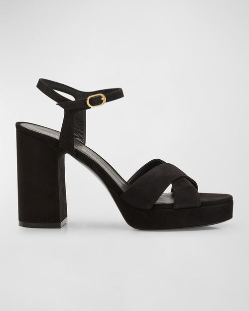 Dayna Suede Crisscross Platform Sandals