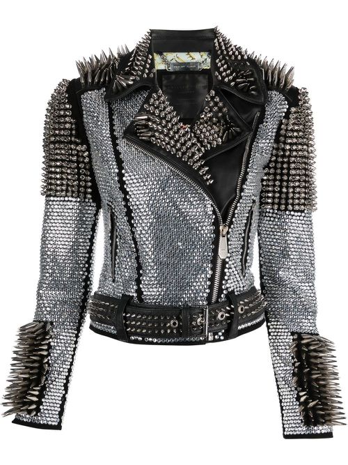 Crystal studded jacket - Black