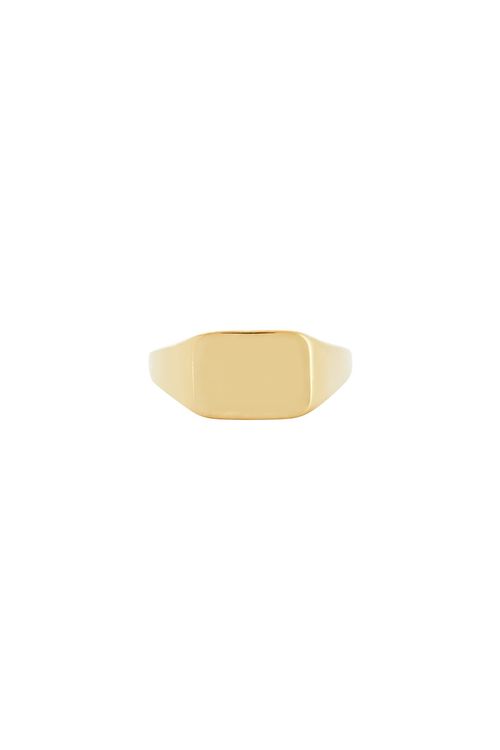 MEGA Signet Pinky Ring in 14k Gold Vermeil - Metallic Gold. 3 also