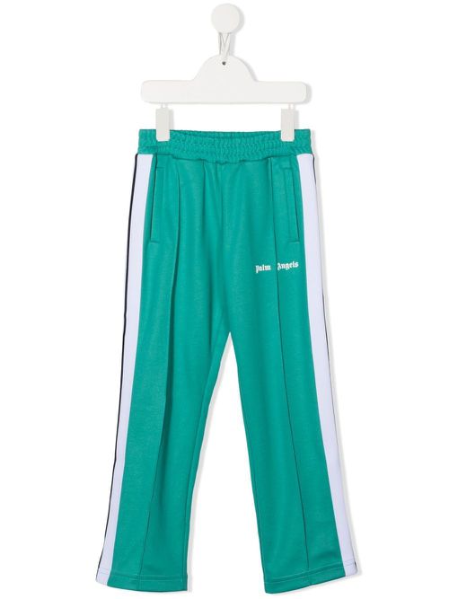 Side-stripe logo-print track pants - Blue
