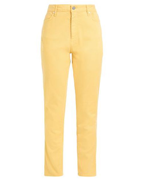 Woman Jeans Yellow Size 4 Cotton, Elastane