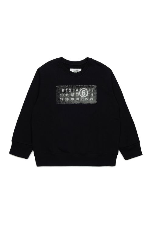 Crew-neck sweatshirt branded with Numeric Logo Pixel - Kids - Black