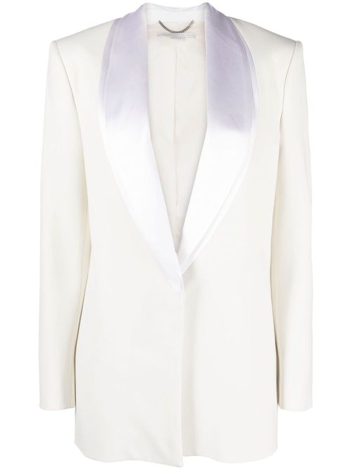 Single-breasted tuxedo jacket - Neutrals