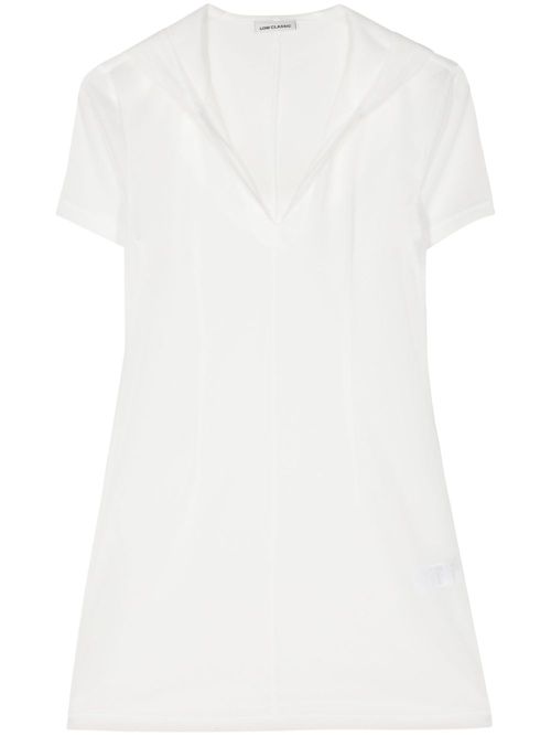 Semi-sheer hoodie - White