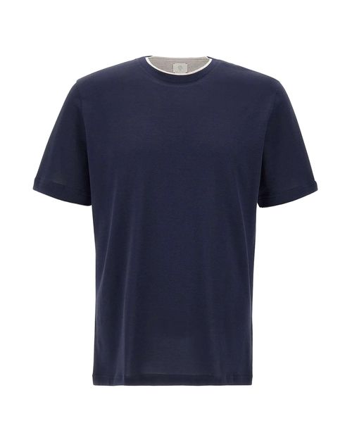 Giza Cotton Crew-Neck T-Shirt — Navy
