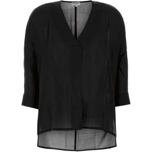The Rose Ibiza Black Silk Indochine Blouse