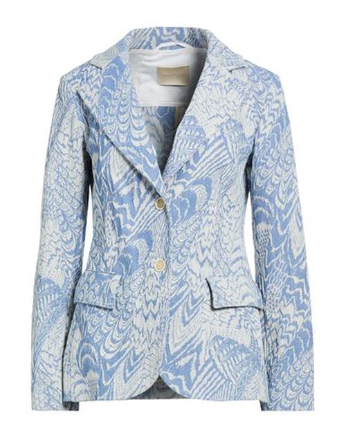 Momoní Woman Blazer Light blue Size 8 Cotton, Polyester