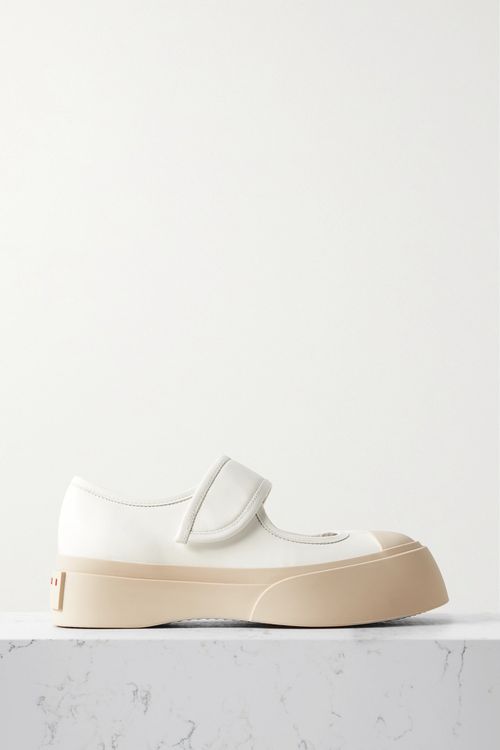 Pablo Leather Mary Jane Platform Sneakers - White