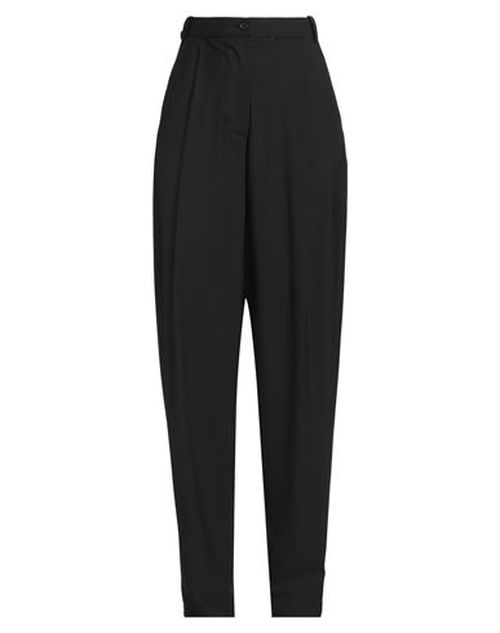Woman Pants Black Size L Polyester, Wool, Elastane