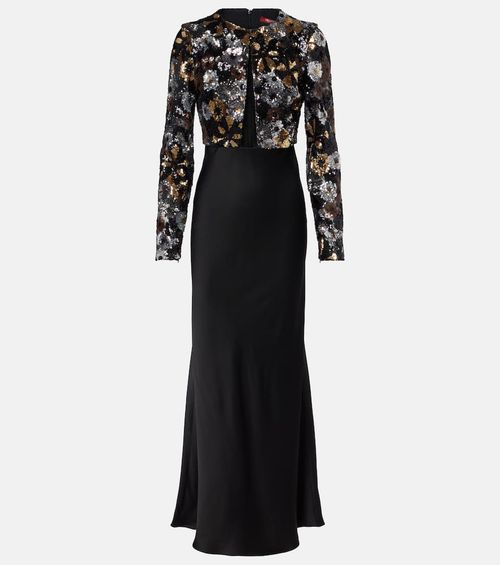 Lastra sequined tulle maxi dress