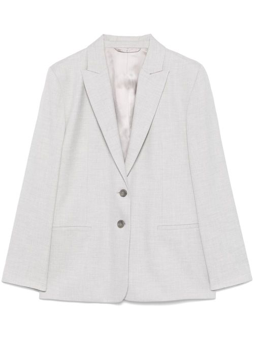 Mélange-effect flannel blazer - Grey
