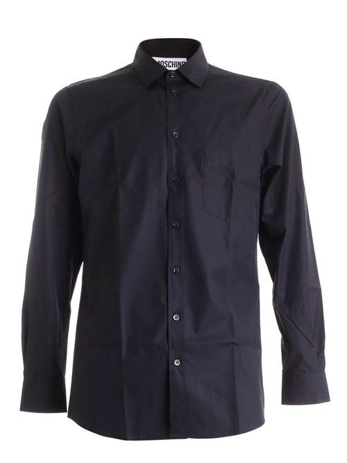 Pins on the collar shirt in black