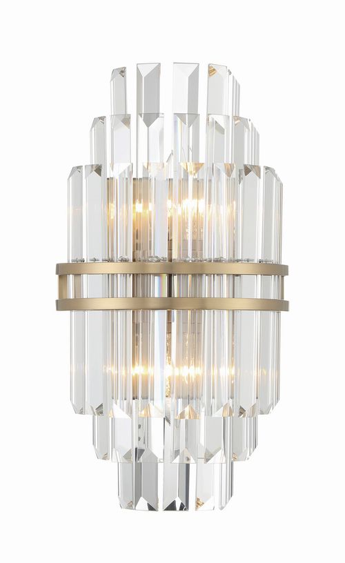 Hayes 2-Light Wall Mount in Aged Bra
