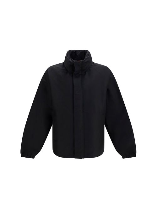Compact Cotton Zip Jacket — Black