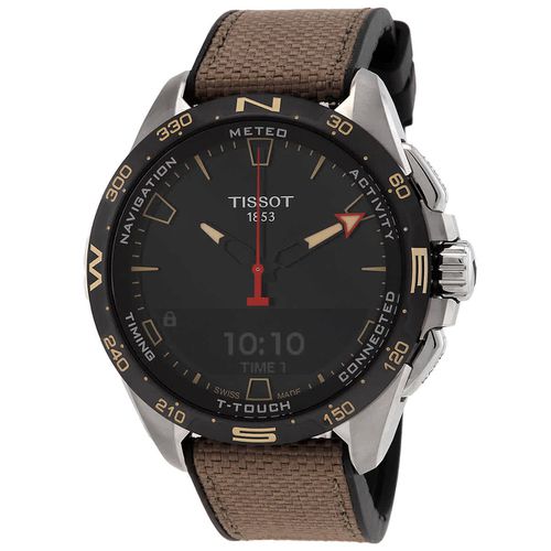T-Touch Connect Solar Perpetual Alarm Chronograph GMT Quartz Analog-Digital Black Dial Mens Watch T121.420.47.051.07