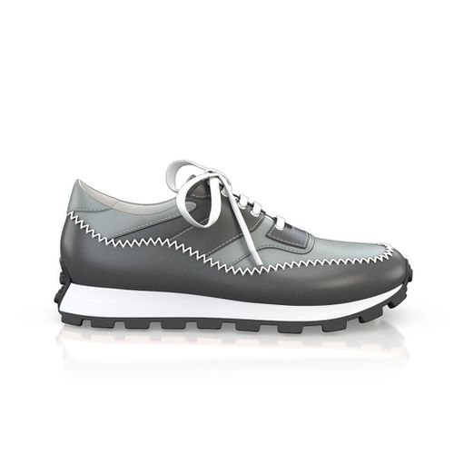 Chaussures de course Homme Faites main en Italie en Cuir Gris charbon - Sur Mesure, Lacets - GIROTTI