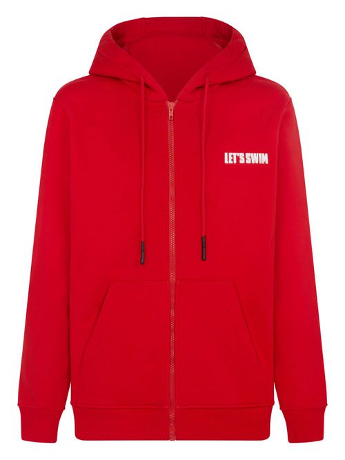Shark-print hoodie - Red
