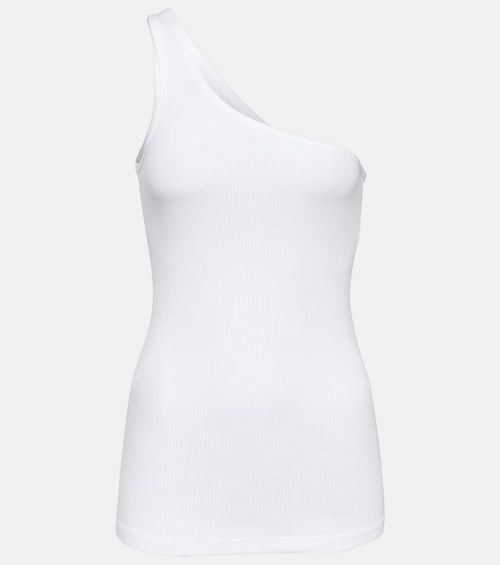 One-shoulder cotton tank top