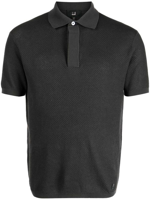 Meshed cotton polo shirt - Grey