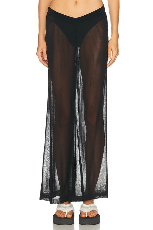 Tropic of C Sheer Palazzo Pant in Black - Black. L also in XS