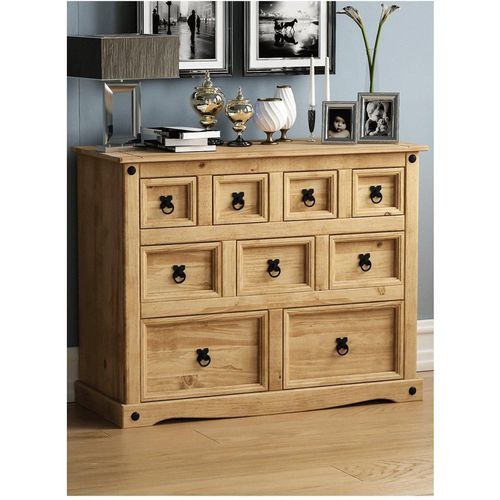 Vida Designs Corona 4+3+2 Solid Wood Drawer Merchant Chest Storage Bedroom Furniture