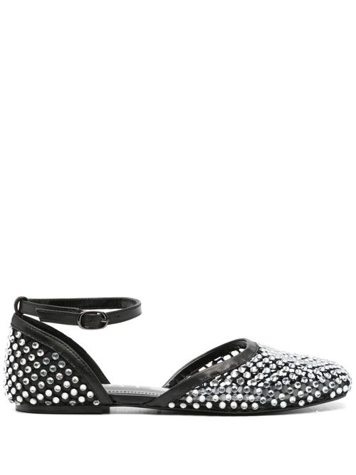 Crystal-embellished ballet flats - Black
