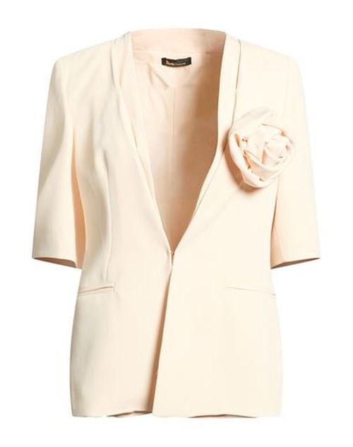 Woman Blazer Cream Size 10 Polyester, Elastane