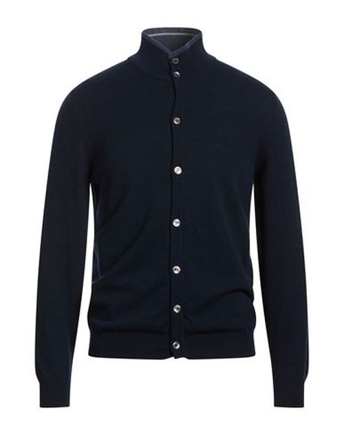 Man Cardigan Midnight blue Size 48 Cashmere