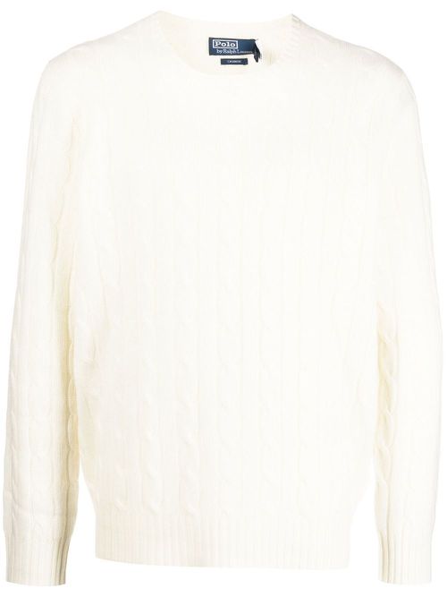 Cashmere cable-knit jumper - Neutrals