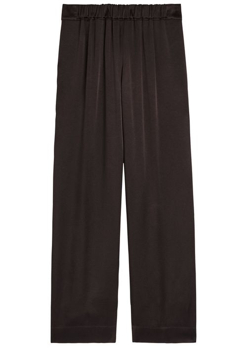 Relaxed Wide-leg Satin Trousers
