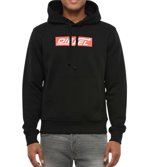 Black Graphic Logo Hoodie