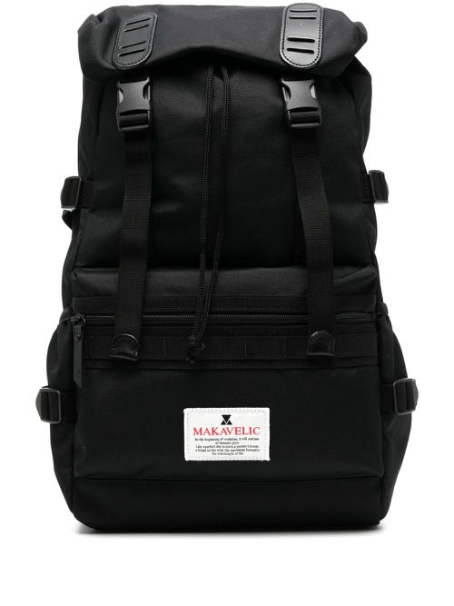 Logo-appliqué backpack - Black